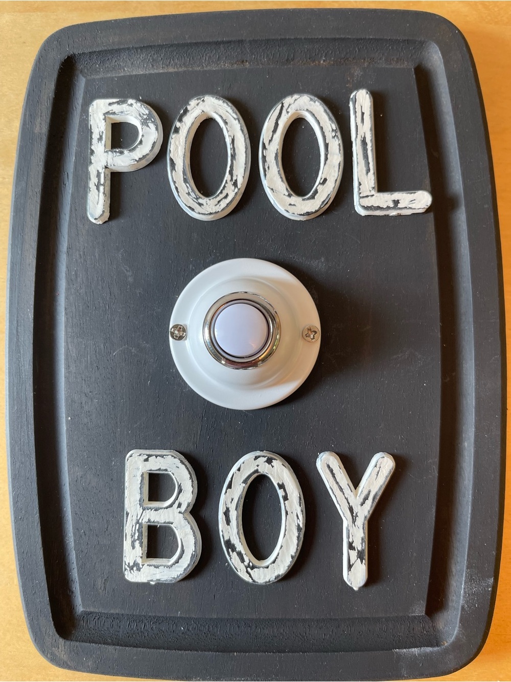 Pool Boy Wall Sign - Black and White Home Wall Decor
